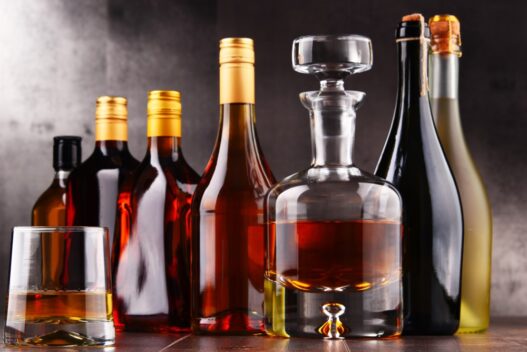 Alkohol i forskellige flasker